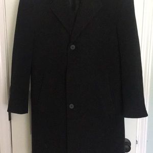 Black wool overcoat